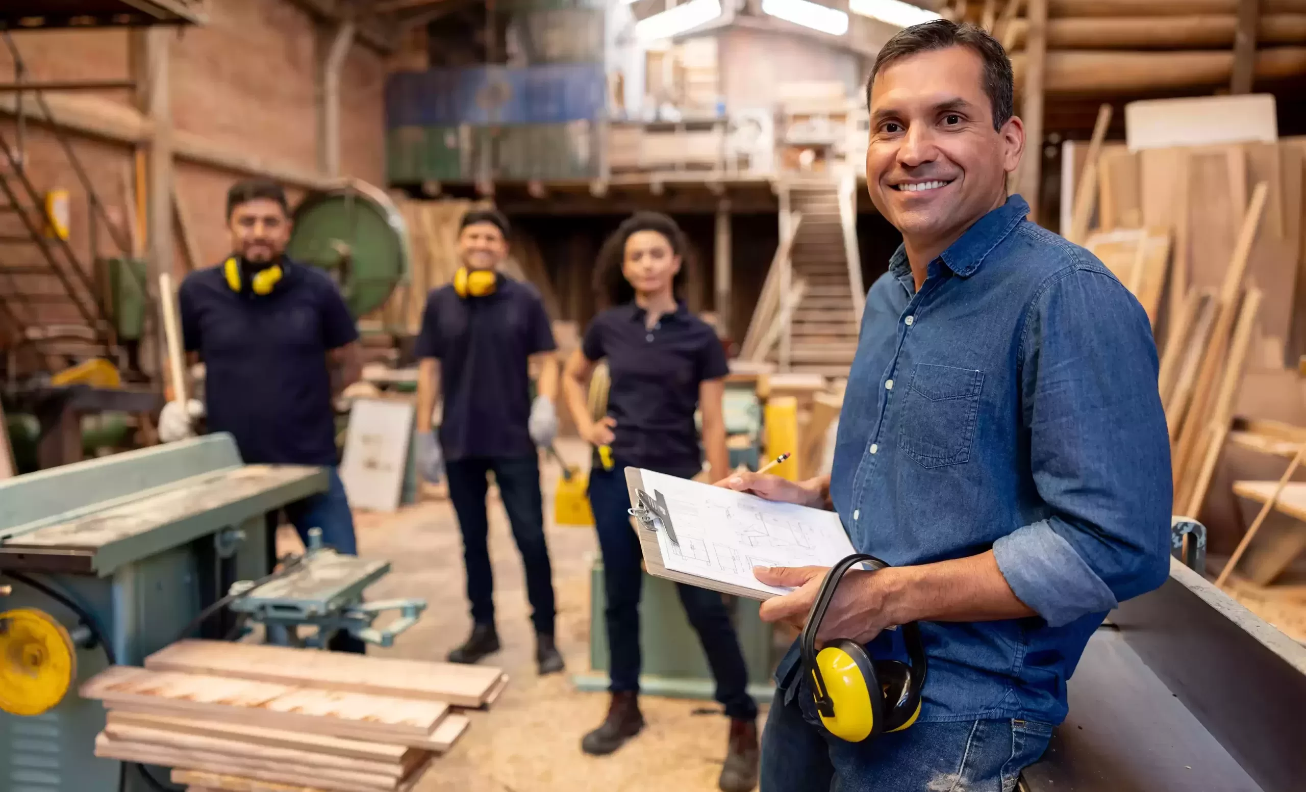 people working