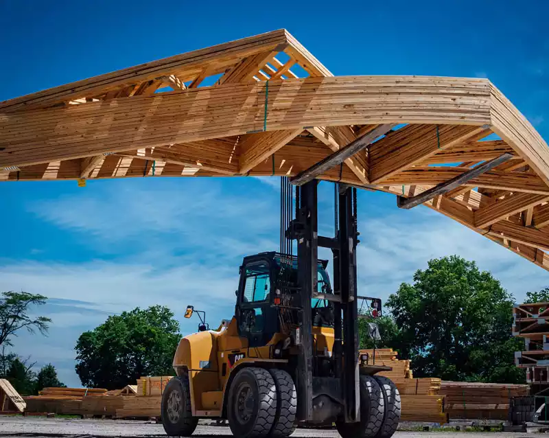holding up multiple roof trusses