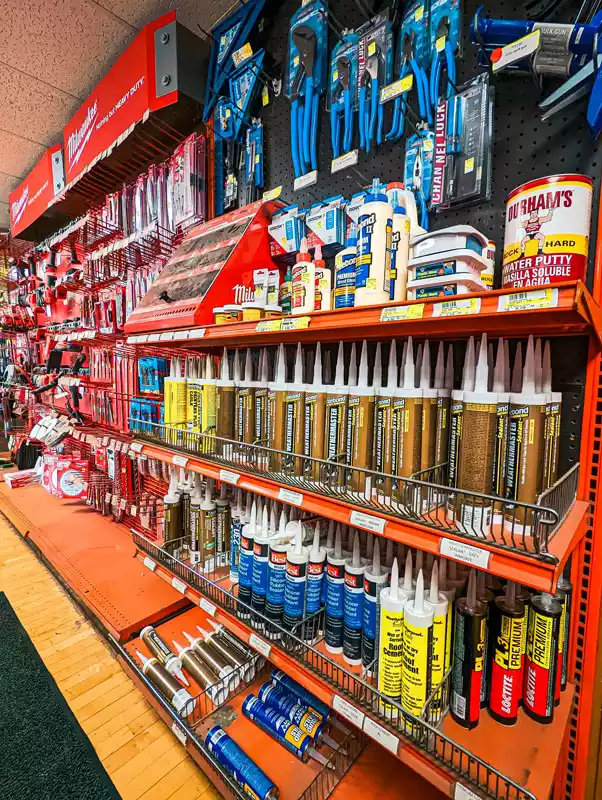 rows of tools