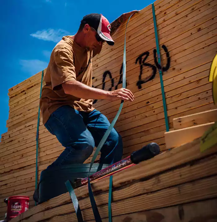 unloading lumber