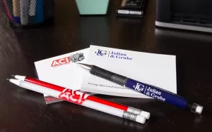 custom pens and post it notes