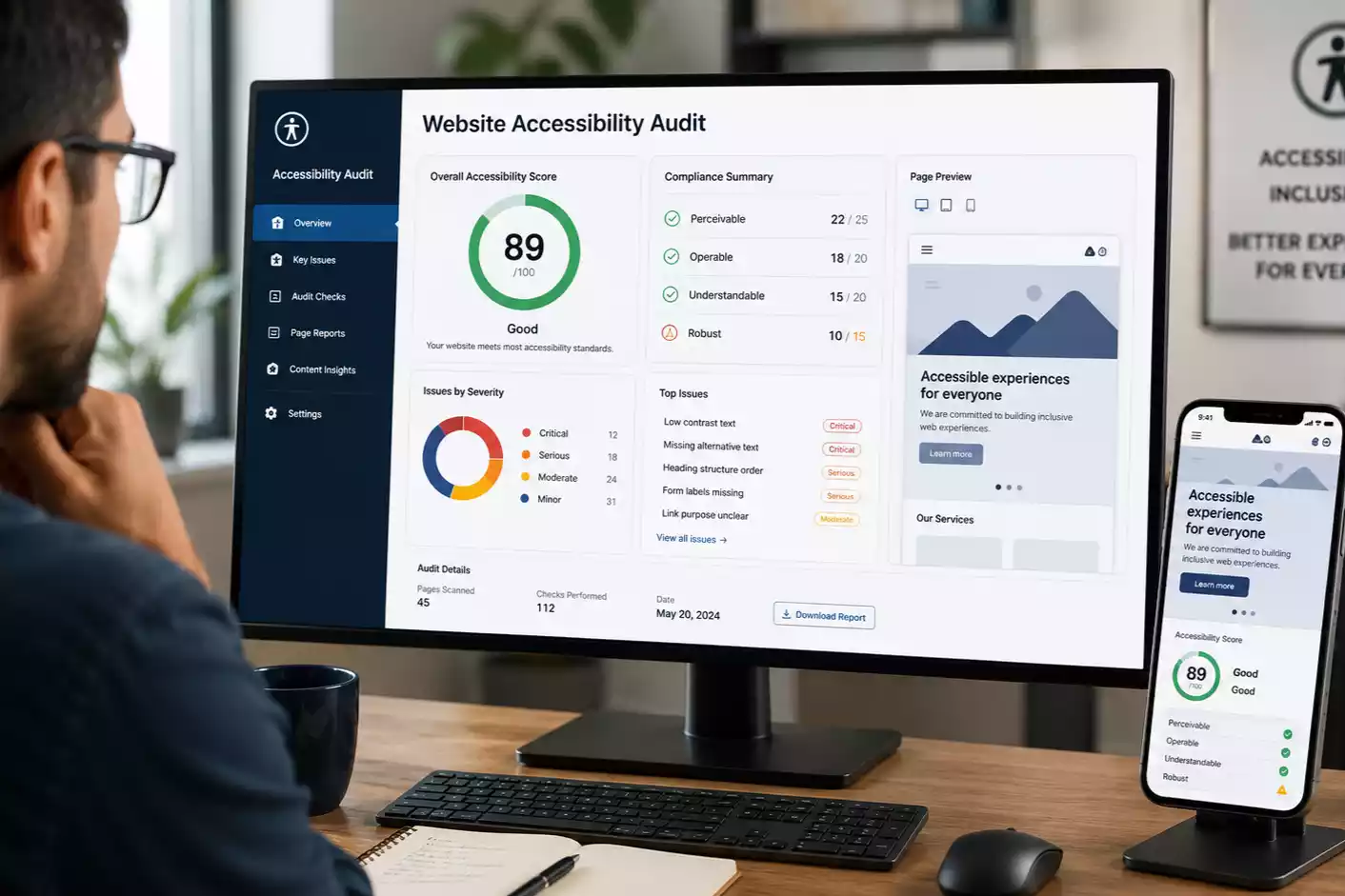 Website ADA accessibility audit and compliance review