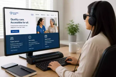 Accessible website designed for screen reader compatibility