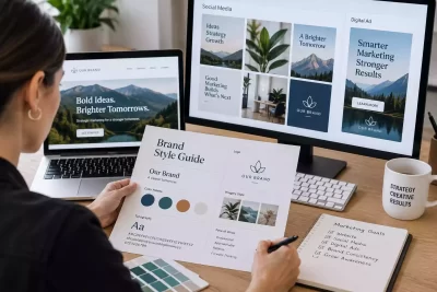 Consistent brand identity across website, social media, and digital advertising
